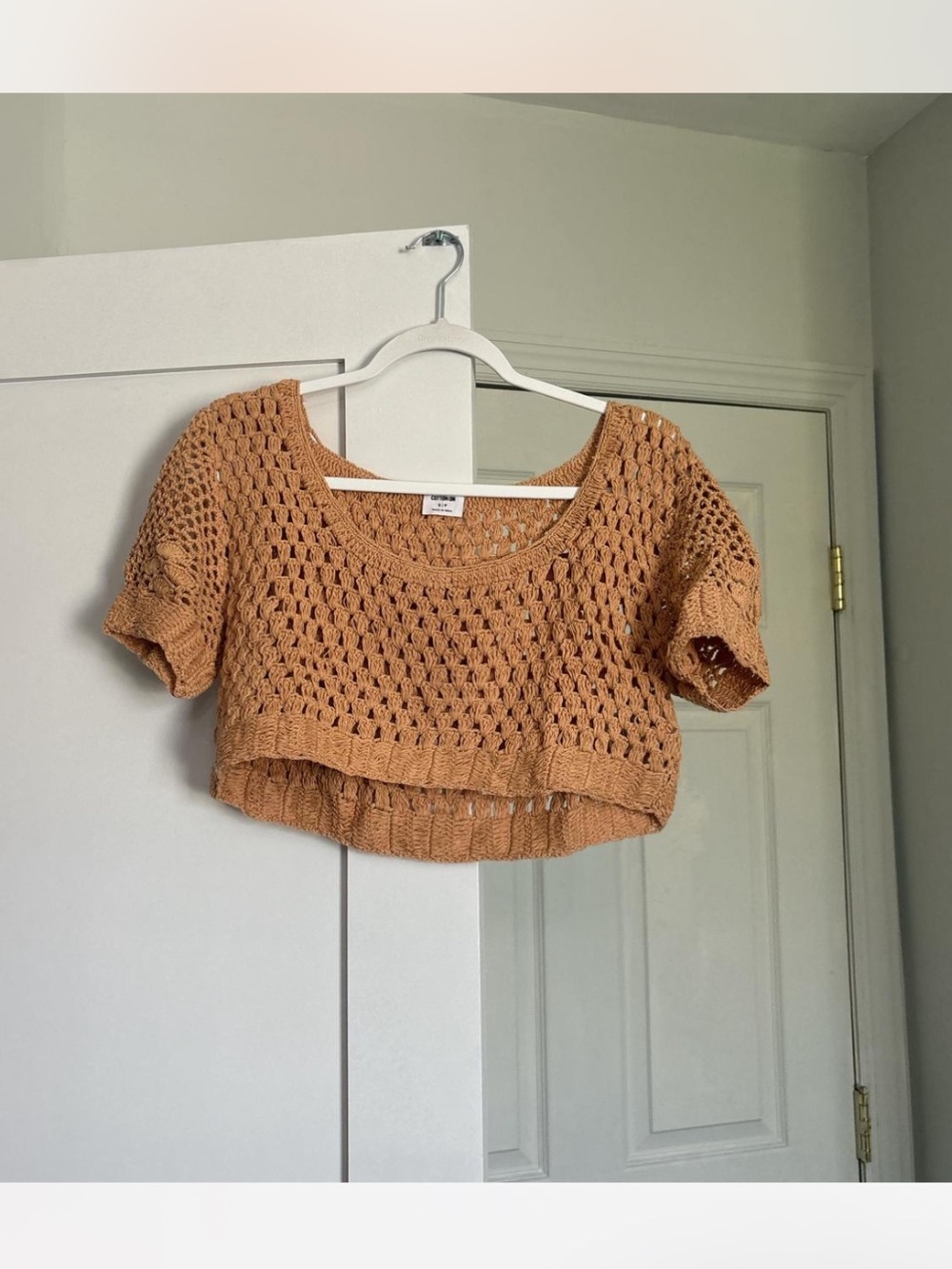 Cotton on Crochet Knit Crop Top - Tan